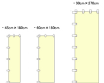 のぼりの寸法を確認